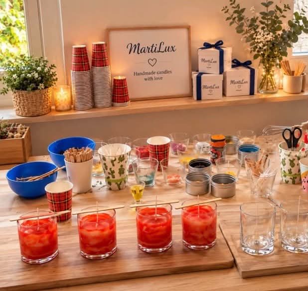 Het MartiLux-atelier, klaar om kaarsen te gieten